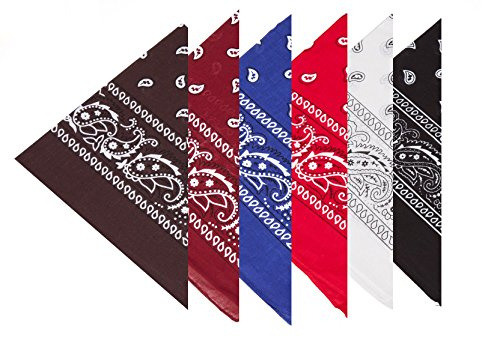 Boolavard 100% Cotton 1pcs, 6pcs or 12pcs Pack Bandanas with Original Paisley Pattern Colour of Choice Headwear/Hair