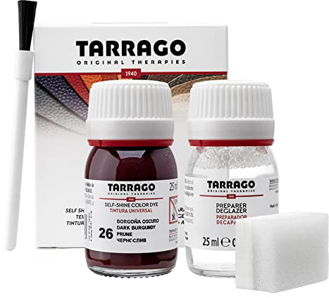 Lederfarbe Color + Vorbereiter für Naturleder, Synthetik und Textil | Lederfärbemittel 50 ml | Farbstoff für Schuhe ((26) Dunkel Bordeaux)