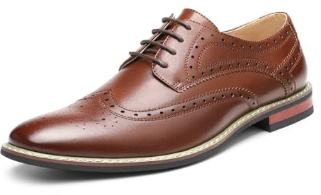DREAM PAIRS Men's Wingtips Dress Shoes Brogues Derbys PRINCE-03 Dark Brown Size 8 US/ 7 UK