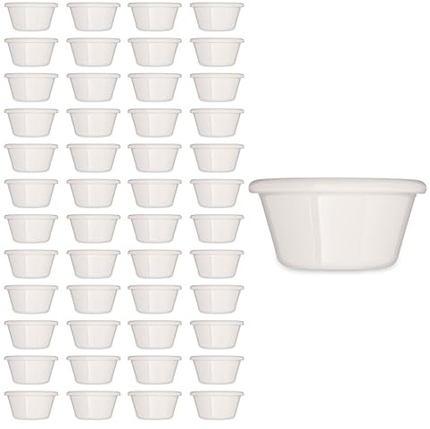 Carlisle FoodService Products 4312342 SAN Smooth Fluted Ramekin, 3 oz Capacity, 1.43 Height, Bone (Case of 48)