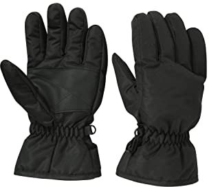 Mountain Warehouse Skihandschuhe für Kinder - Schneedichte Skifäustlinge, elastische Bündchen, warm, schneedichte Handwärmer, Fleecefutter, bequem - Für Winter Schwarz Small