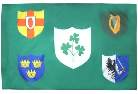 AZ FLAG - Drapeau Irlande Rugby IRFU - 90x60 cm - Drapeau Du Xv Irlandais 100% Polyester Avec Fourreau et Cordelette - Pavillon 50 g