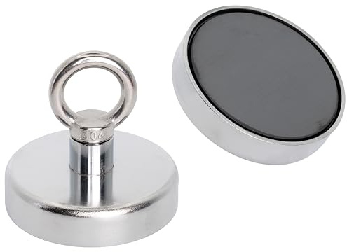 Magnet Expert 80 mm dia x 70 mm hög ferrit-återhämtningsmagnet med M10 öglebult – 60 kg drag