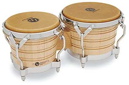 Latin Percussion LP201A-2 Bongo Drum Natural / Chrome