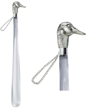 DELFA Design Schuhanzieher Schuhlöffel 50 cm mit Griff Motiv ENTE - transparent