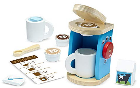 Melissa & Doug Wooden Brew & Serve Coffee Set | Pretend Play | Play Food | 3+ | Gift for Boy or Girl