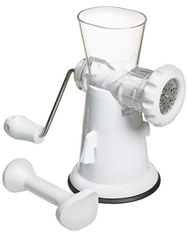 KitchenCraft Plastic Meat Mincer with Suction Clamp, 25 x 17 cm (10 x 6.5), White