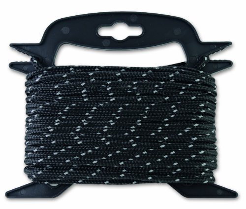 Reflect Cord REFL01N Reflektierendes Polypropylen-Seil - 35 kg - Durchmesser 4,8 mm - Länge 15 m - Schwarz