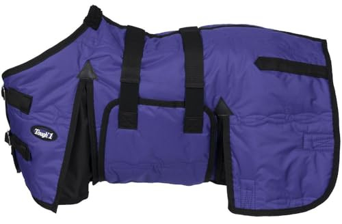 Tough1 600D Miniature Stable Blanket with Belly Wrap - Purple - 36