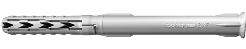 fischer 503230 Taco Sxr estructuras metálicas Tacos para Colgar toldos, 100 Uds, Gris, 6x 60 mm