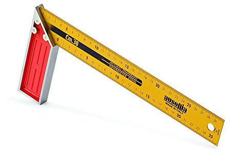 Ausonia - 47463 Escuadra graduada de carpintero de alta precisión con mango de aluminio, 35 cm