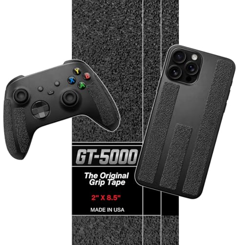 GT-5000 Non-Slip Rubber Grip Tape Strips Textured Adhesive Grip Pads for Phones, Gaming Controllers, Cameras & Tools – Made in USA (3 Pack)