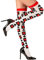 W WIDMANN MILANO Party Fashion 01298 - Überkniestrümpfe mit Pokerkarten, 70 DEN, Halterlose Strümpfe, Königinnen der Herzen, Karneval, Mottoparty