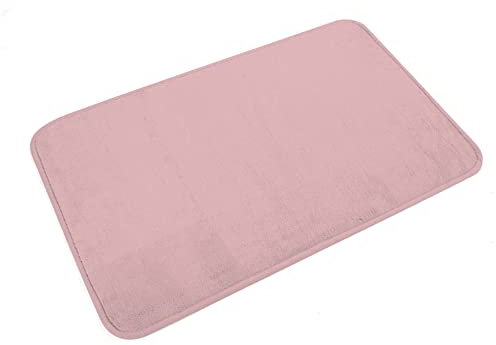 douceur d'intérieur, Tapis de Bain (45 x 75 cm) Vitamine Rose Poudre, Microfibre