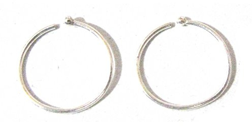 Set of 2 Nose Rings Small and Extra Thin 0.5mm 925 Silver Choose 6mm or 8mm Diameter