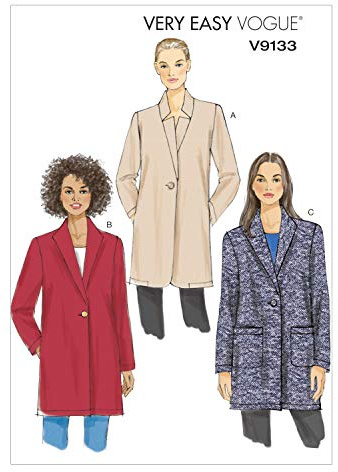 Vogue VGE 9133 Y (XSM-SML-MED) Schnittmuster zum Nähen, Elegant, Extravagant, Modisch