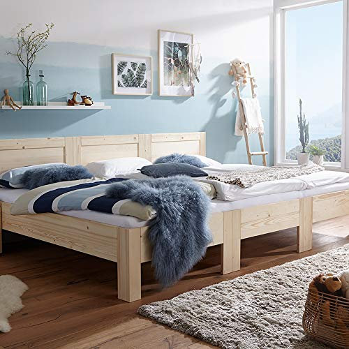 Rima Original Familienbett | Modell RÜGEN | Fichte massiv | gewachst mit Bienenwachs | 270x200cm