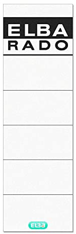 ELBA 100551826 Rückenschilder Rado 10er Pack breit und kurz selbstklebend weiß