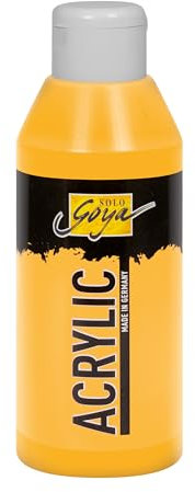 KREUL 84205-Solo Goya Amarillo Indio, Frasco 250 ml, Pintura acrílica cremosa y versátil en Calidad de Estudio, a Base de Agua, Secado rápido y Mate, Buena cubrición, Indian Yellow, 250