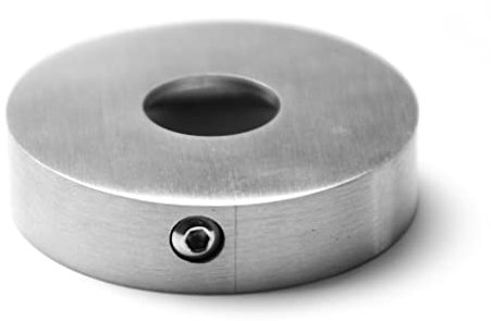 Zweiteilige Abdeckrosette (Mittelbohrung Ø 43 mm, Ø A =82 mm) für Handlauf Edelstahl aussen V4A geschliffen Verkleidung für Heizungsrohr Abdeckung