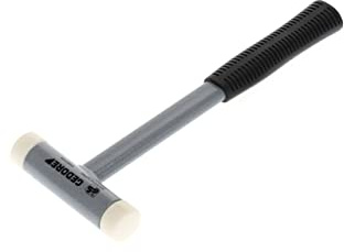 Gedore Non-Rebound Soft Hammer, Diameter 25 mm, Steel Tube Handle, Interchangeable Polyamide Heads