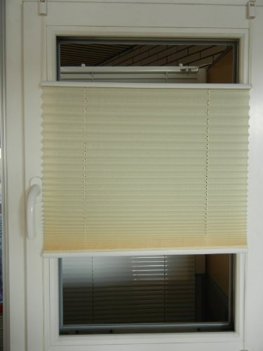 Plissee Beige Crash 90x140cm Rolladen Klemmfix Faltrollo Rollo ohne Bohren Jalousie Fertigplissee