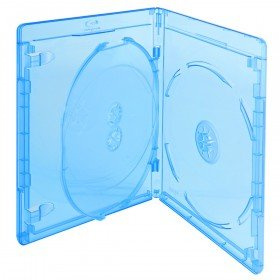 Prodye Elite Premium Casos Blu-ray para 3 discos, Slim 12.5 mm, Machine-pack-quality, Transparente, Azul, 60 unidades