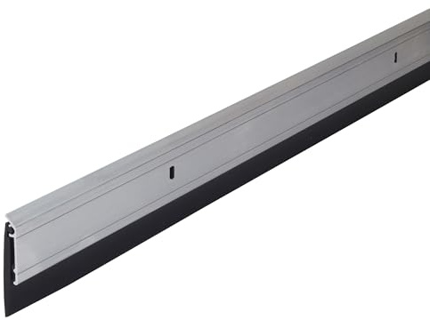 M-D Building Products 68247 All Season Aluminum Door Sweep for Bottom of Door, Heavy Duty Rubber Seal, Exterior & Interior Weather Stripping Bottom Door Seal, Commercial & Residential, (Silver, 36in)