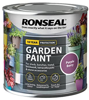 Ronseal RSLGPPB250 GPPB250 Garden Paint Purple Berry 250ml, 250 ml