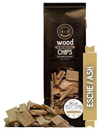 Grillgold Wood Smoking Chips – copeaux de bois d‘frêne pour fumage 1,75 Liter