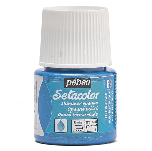 Pebeo - Colore per Stoffa Setacolor Opaco, flacone da 45 ml, Colore: Blu Elettrico Brillante