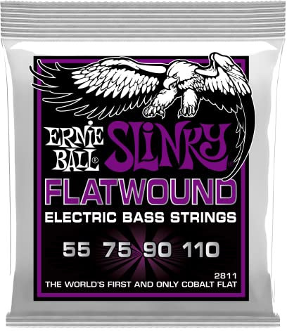 Ernie Ball Power Slinky Flatwound E-Bass-Saiten, Stärke 55-110