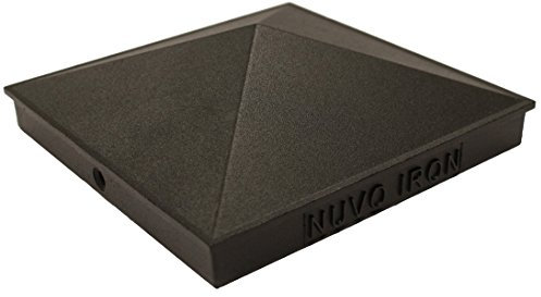 Nuvo Iron Decorative Pyramid Aluminium Post Cap for (True) 6 x 6 Posts - Black
