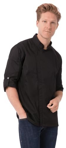 Chef Works Men's Hartford Chef Coat, Black, Large