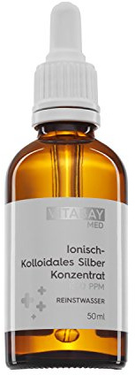 Vitabay Kolloidales Silber Konzentrat 1200 PPM • 50 ml • Hochdosiert • Reinheitsstufe 99,99% • Braunglasflasche