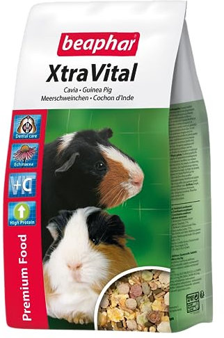 BEAPHAR - XtraVital Meerschweinchen Futter - Für Nager Und Kleinsäuger - Mit Alfalfa, Extra Vitamin C - Unterstützt Allgemeine Gesundheit - 1 kg