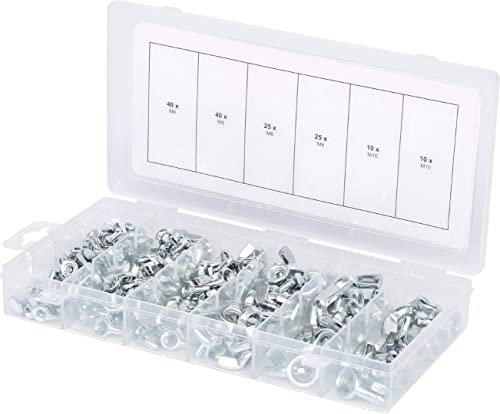KS TOOLS 970.0470 Assortiment d'écrous papillon, 150 pcs Gris