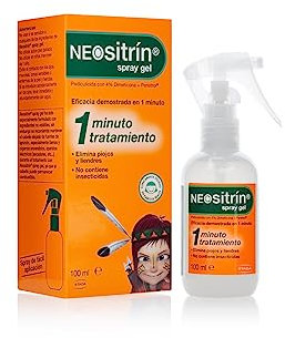 Neositrin, Spray Gel Antipiojos, Elimina Piojos y Liendres en 1 Minuto y en 1 Aplicación, Sin Insecticidas, A partir de 1 Año, 100ml
