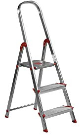 Escalera Aluminio Rolser Norma 220 3 Peldaños Anchos. Certificada según Norma Europea EN-131 para Uso doméstico y Profesional.