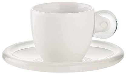 Guzzini - Gocce, 6 Espressotassen mit Untertassen - Transparent, 35 x 30 x h9,5 cm | 50 cc - 26690100