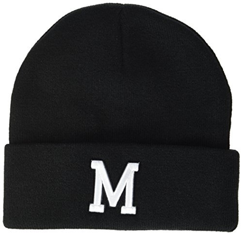 MasterDis MSTRDS Letter Cuff Knit Beanie Mütze, Schwarz, One Size