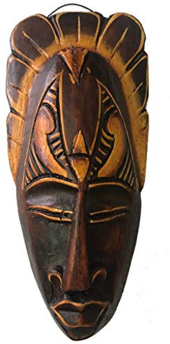 Woru Maschera dipinta, 20 cm, maschera di legno di Bali, maschera da parete Motivo: guerriero
