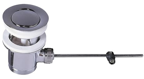 Wirquin 30724010 Bonde de lavabo à tirette laiton sans tirette, chromé