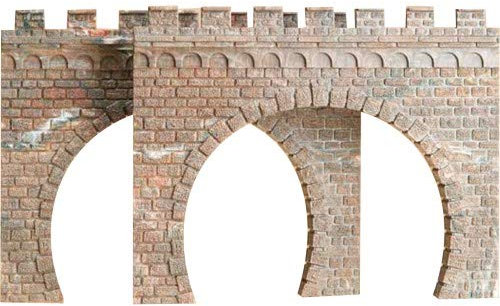 Auhagen 43609.0 - Tunnelportale zweigleisig, 132 x 105 mm, bunt