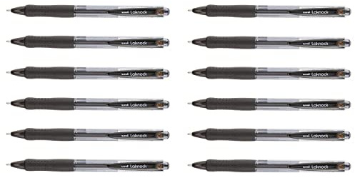 Uni-12 Stück Druckkugelschreiber Laknock,, Linienbreite: 1,0 mm, schwarz
