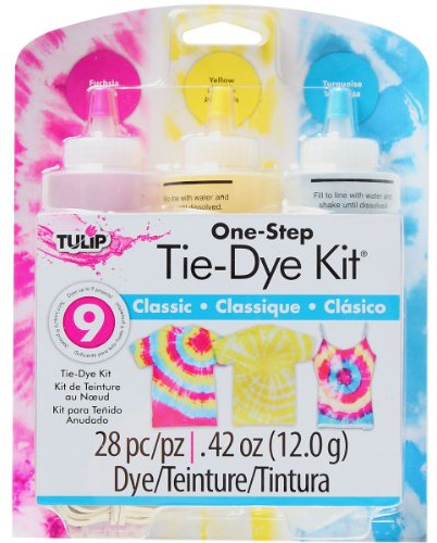 Tulip One-Step Tie-Dye 3 Color Kit, Easy Techniques, Vibrant & Permanent Fabric Designs Tie Dye, Classic Colors: Fuchsia, Yellow Turquoise