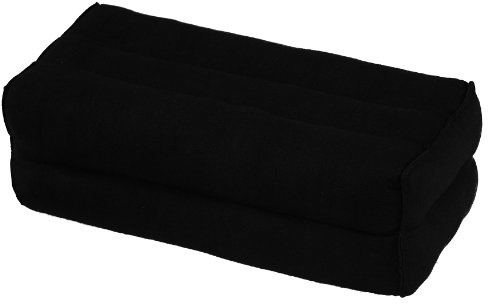 Handelsturm Bloque de Yoga para la meditación (35x15x10 cm, cojín de Soporte con Relleno de kapok), algodón Natural Negro