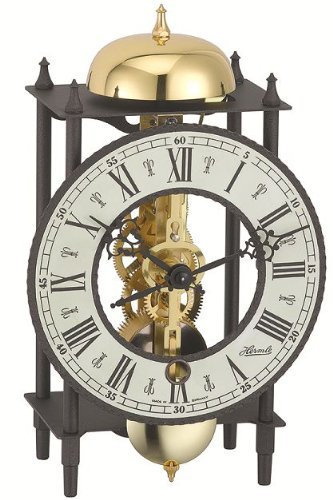 Hermle Cardiff 23001-000711 - Reloj de mesa mecánico con golpe de hora y llave de cuerda