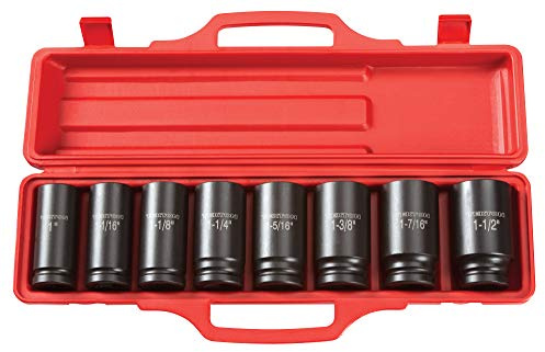 TEKTON 3/4 Inch Drive Deep 6-Point Impact Socket Set with Case, 8-Piece (1-1-1/2 in.) | 4891
