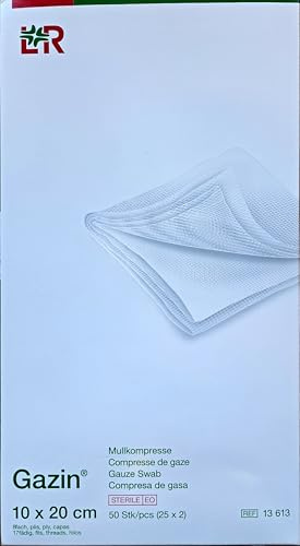 Compresses de Gaze Gazin stériles 10 x 20 cm 8 Compartiment, 25 x 2 St